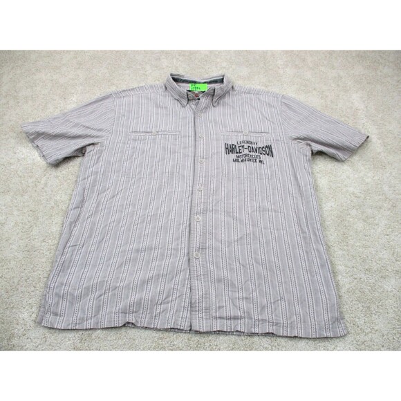 Harley-Davidson Other - Harley Davidson Shirt Men Large Gray Casual Button Up Mechanic Motorcycle Biker
